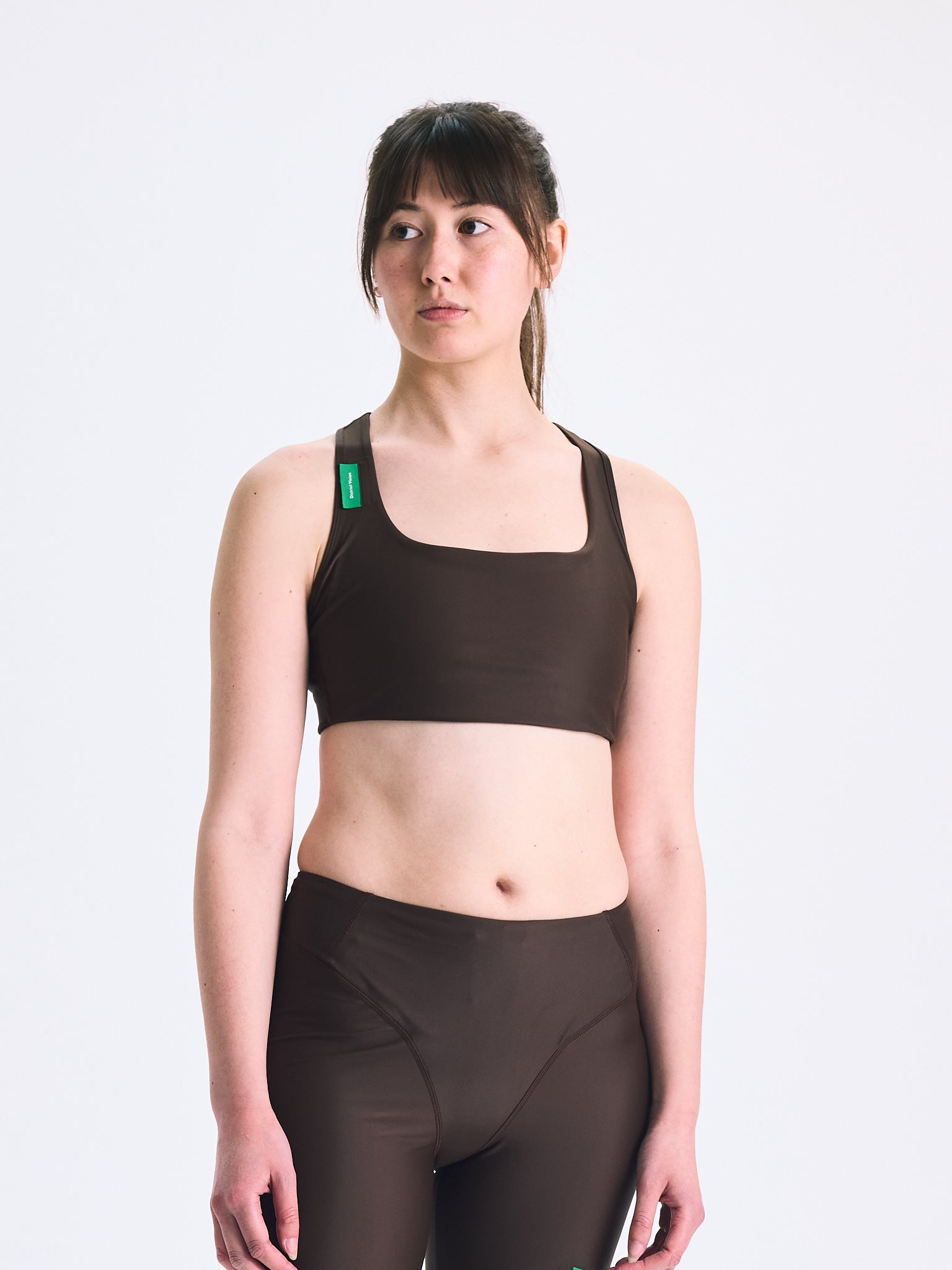 District Vision Medium Support Racer-Back Bra Umber