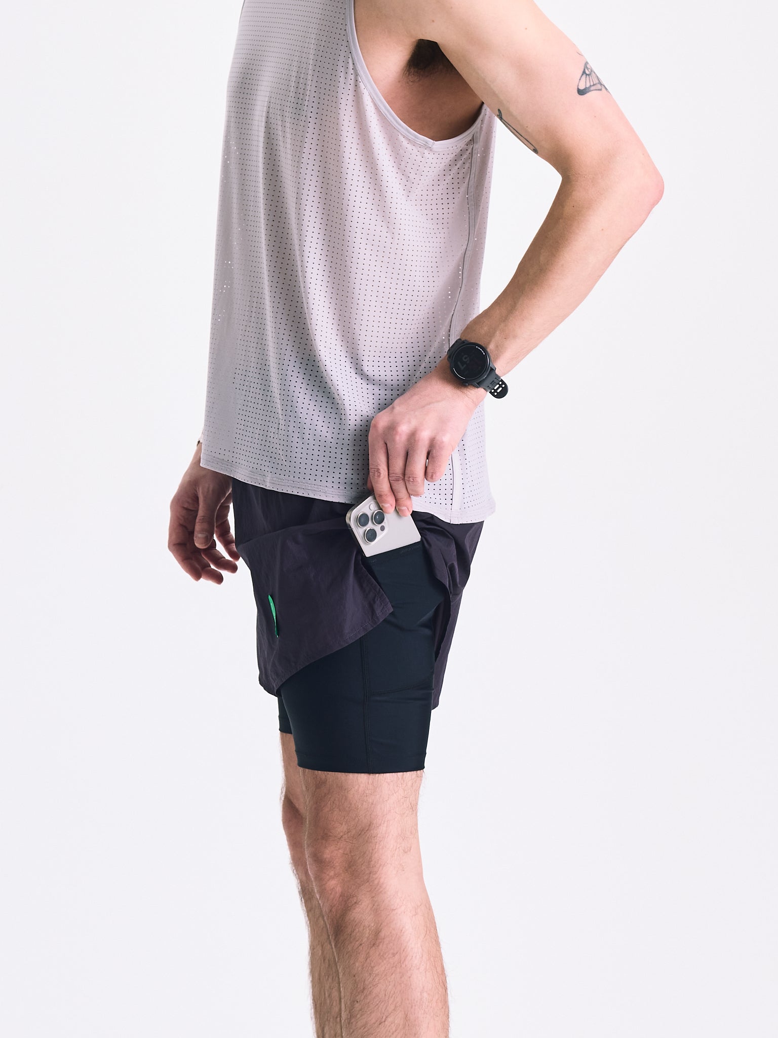 District Vision Mens Ultralight Nylon Trail Shorts Nightshade/ Black