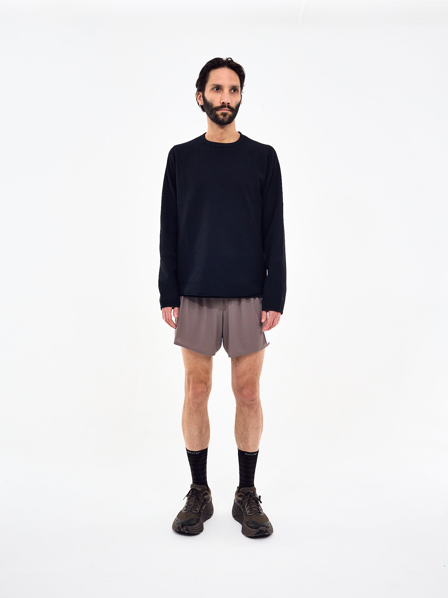 Goldwin Waffle Light Long Sleeve T-Shirt Black