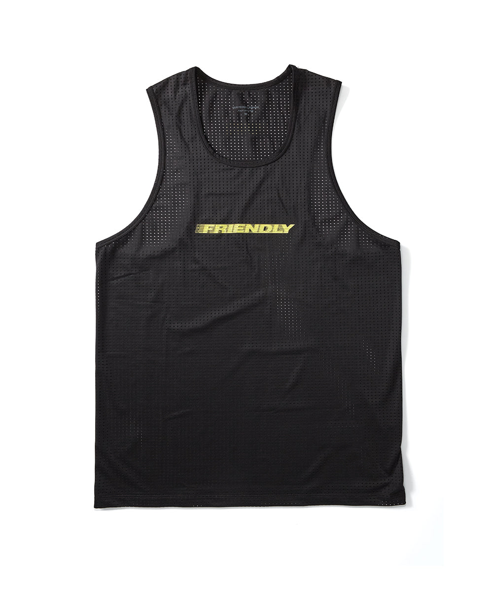 Mens Friendly Racing Singlet - Black/Volt
