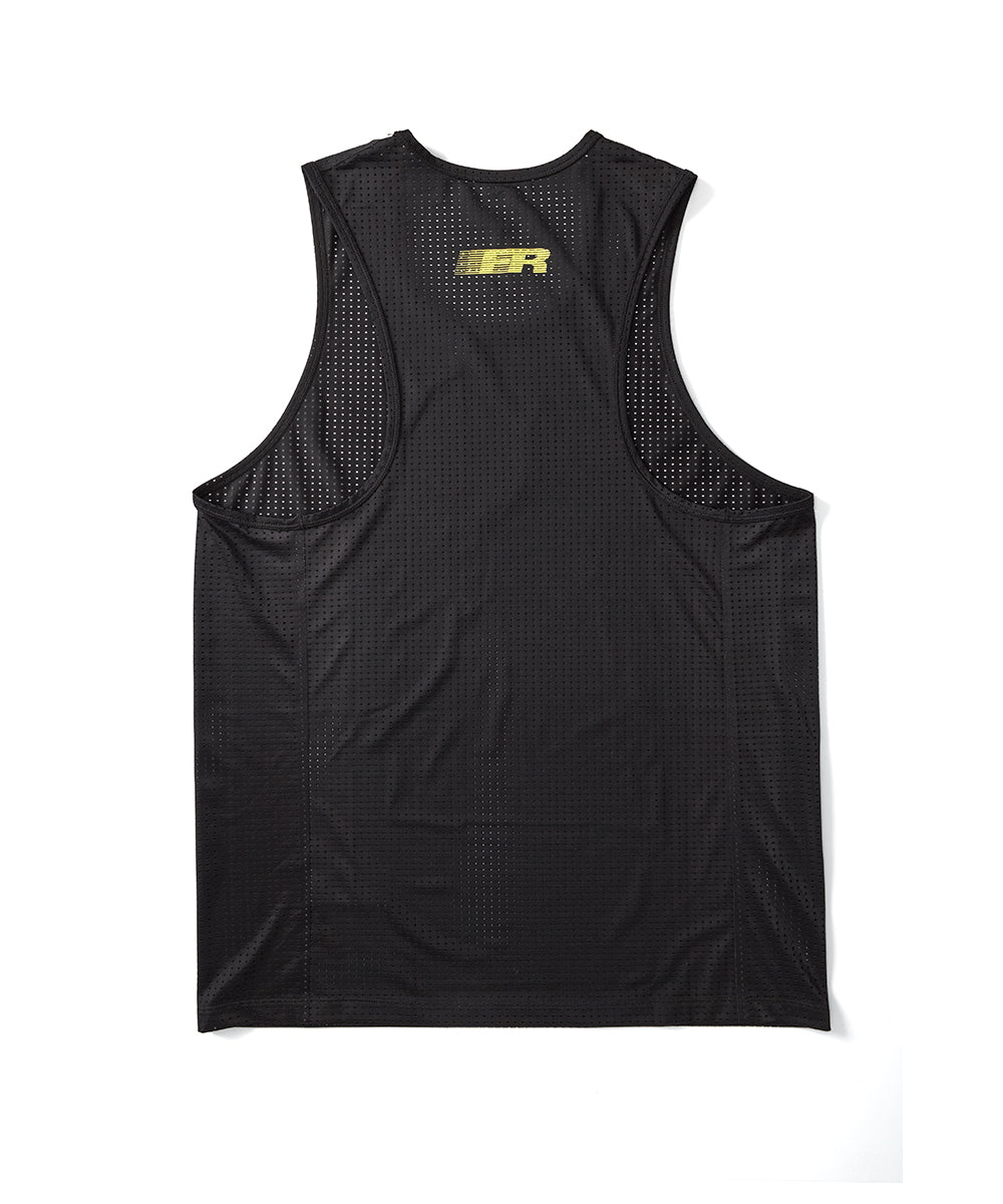 Mens Friendly Racing Singlet - Black/Volt