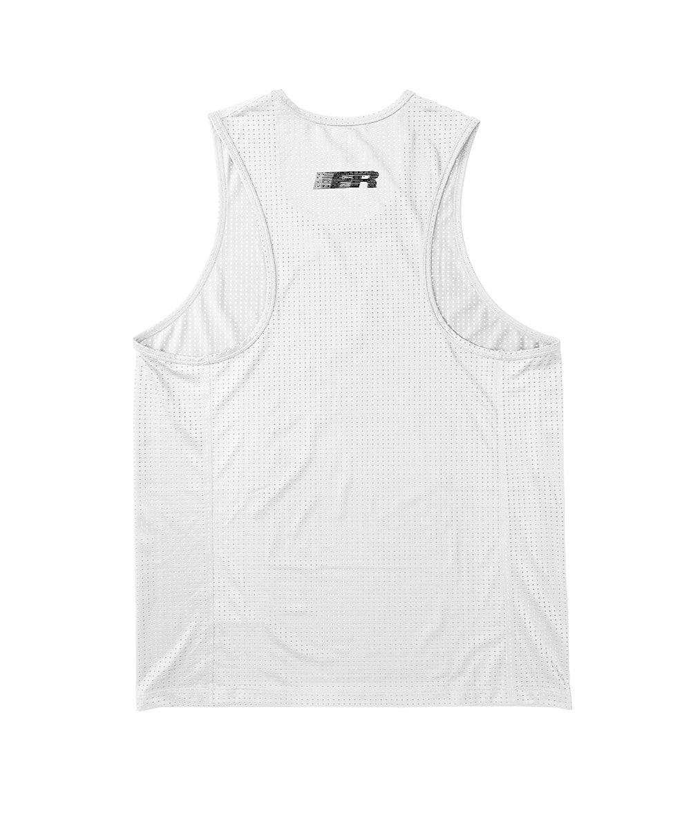 Mens Friendly Racing Singlet - Pearl/Black