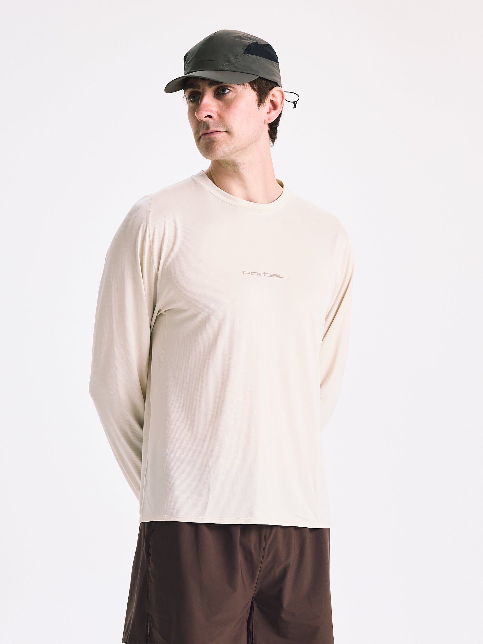 Portal Lateral Peak Long Sleeve T-Shirt Bone White