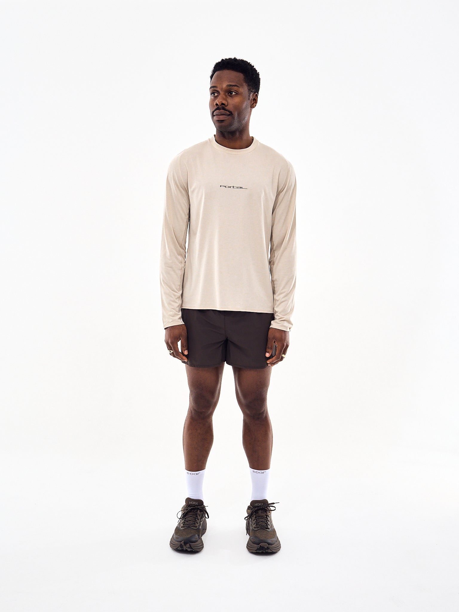 Portal Lateral Peak Long Sleeve T-Shirt Bone White