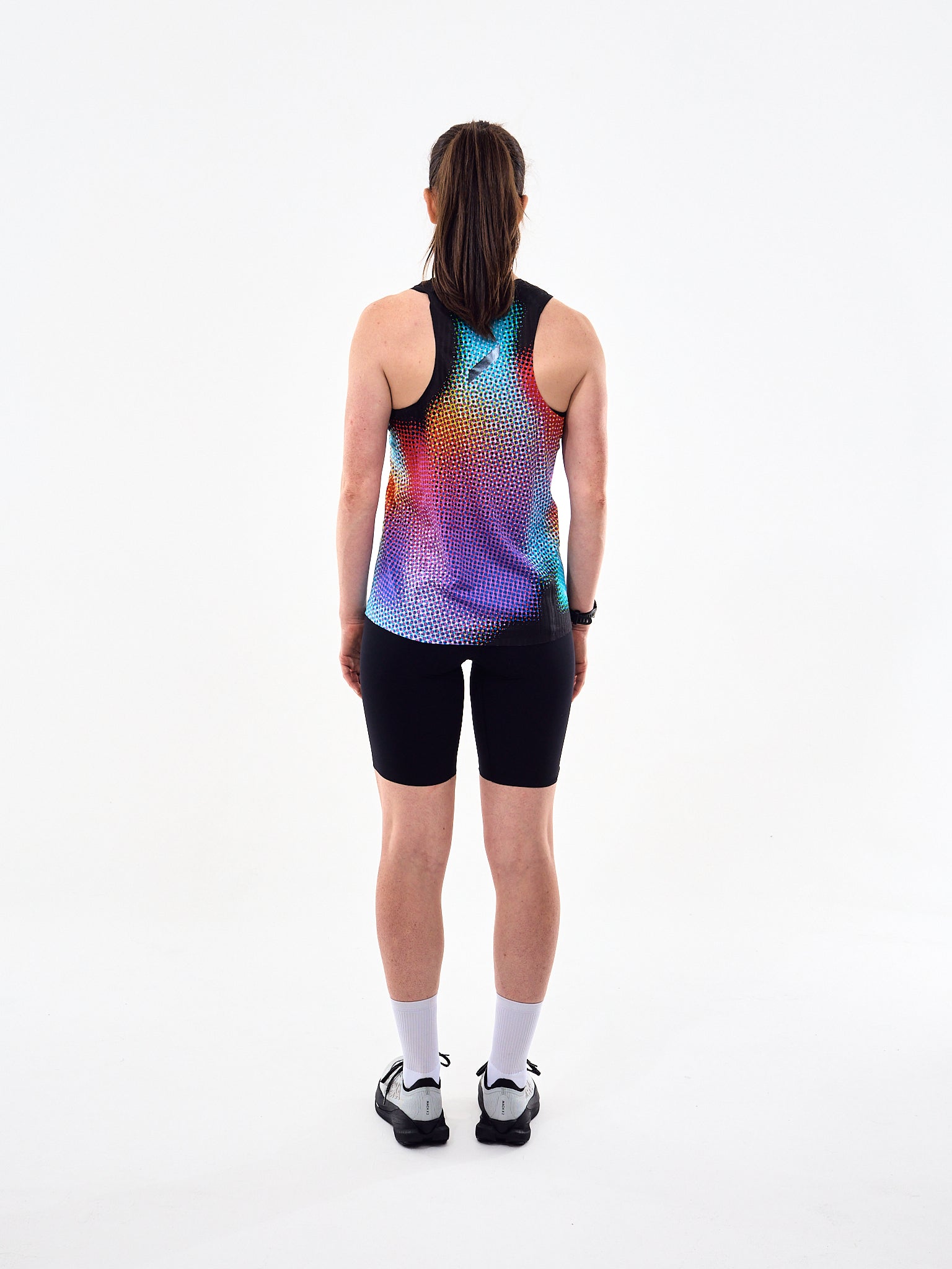 SOAR Womens Race Vest Rainbow Dot