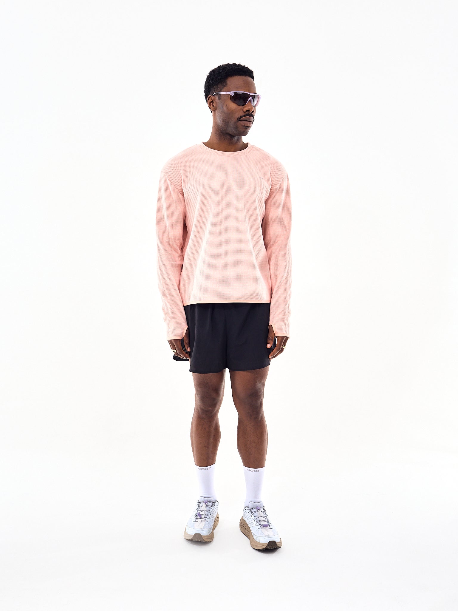 TIEMPOS Waffle Long Sleeve Dusty Pink