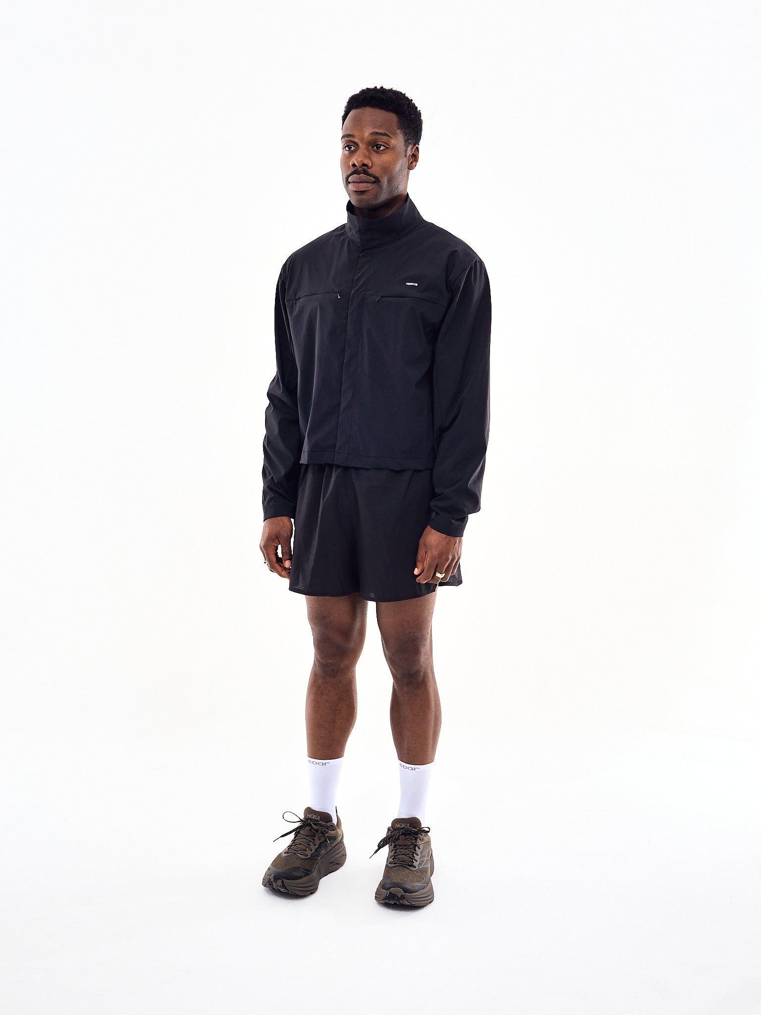 TIEMPOS Windbreaker Shirt Black