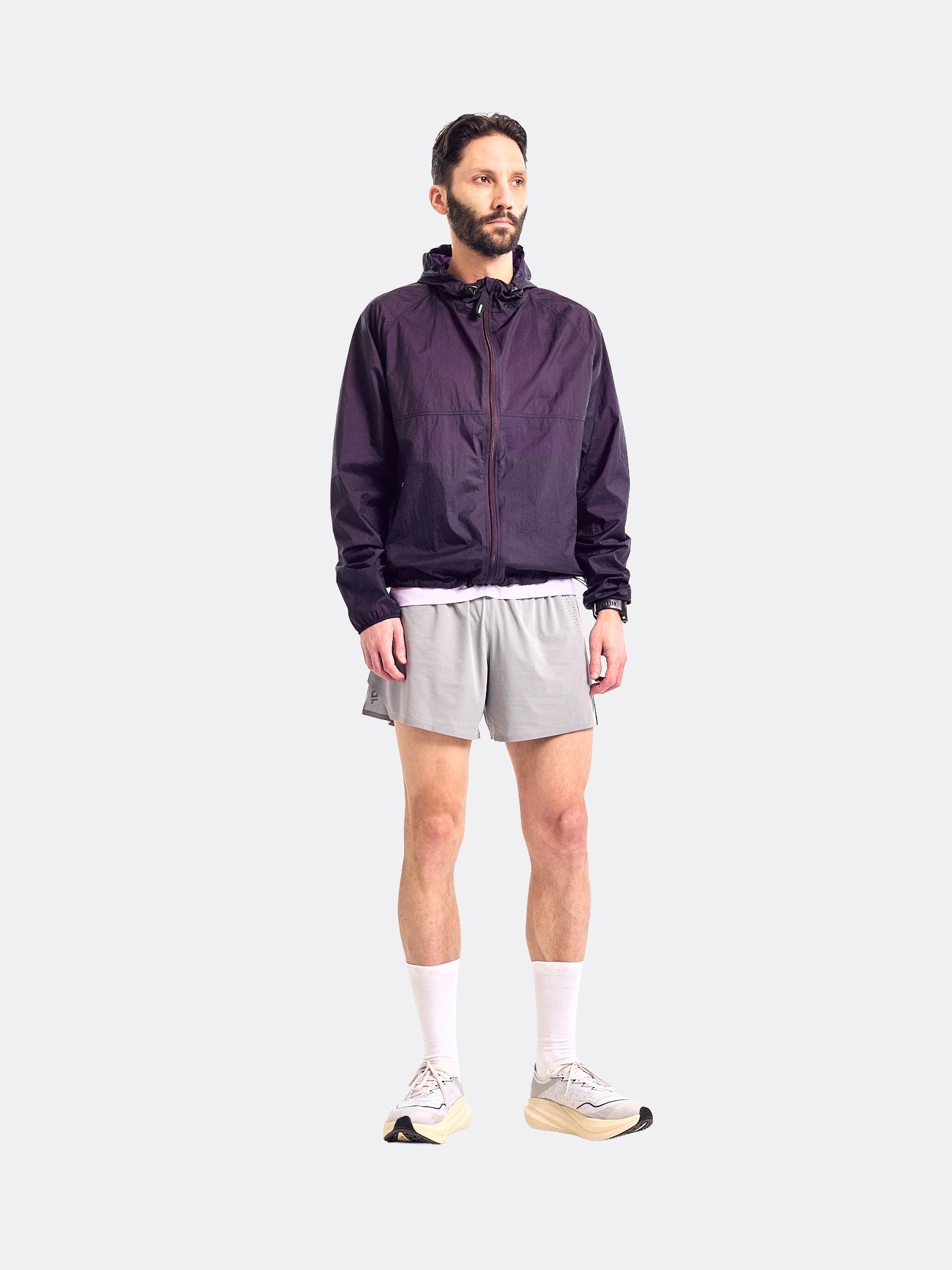 UNNA Mens Smiles Run Jacket Aubergine