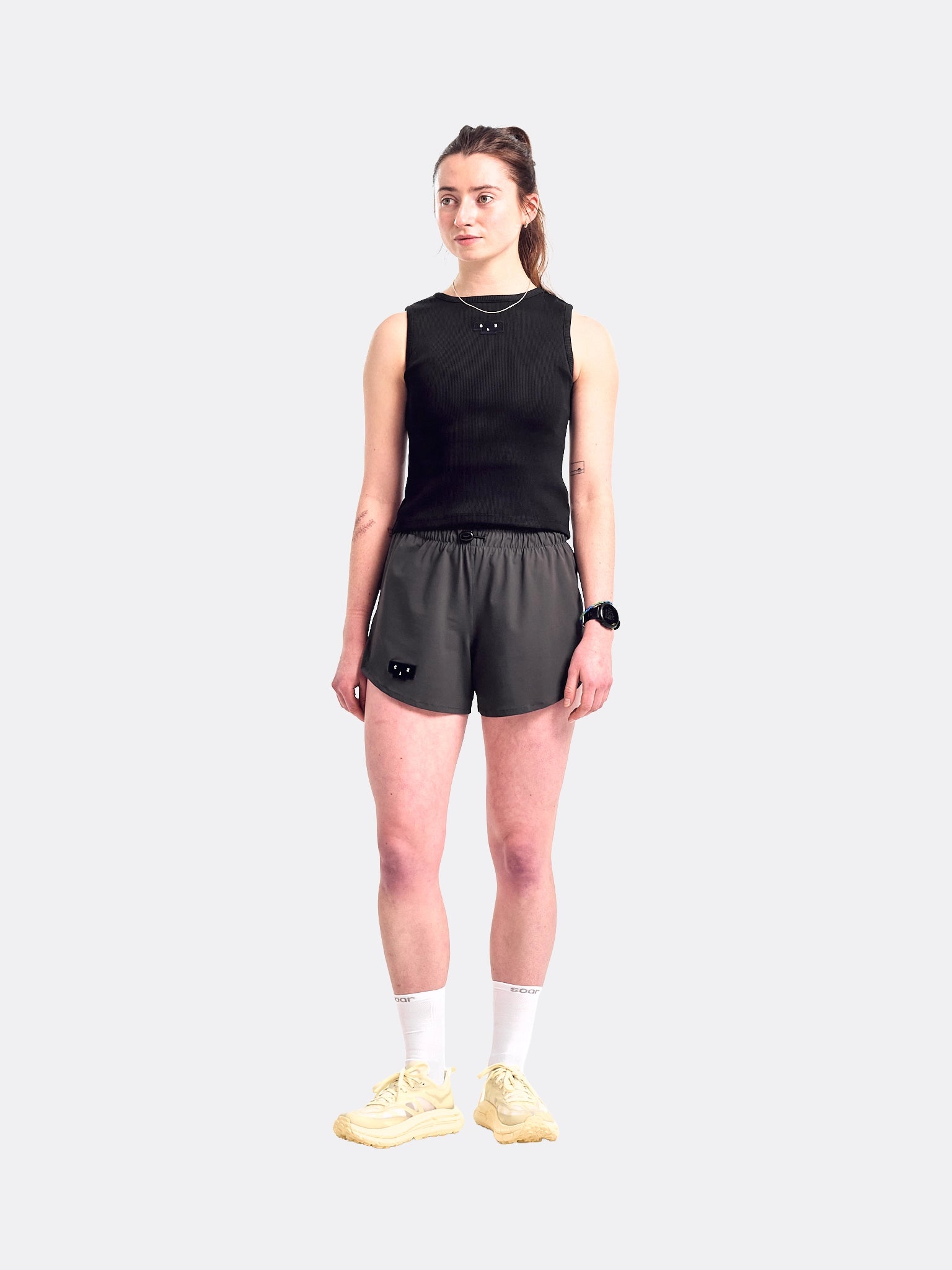 UNNA Womens Rib Tank Top Black