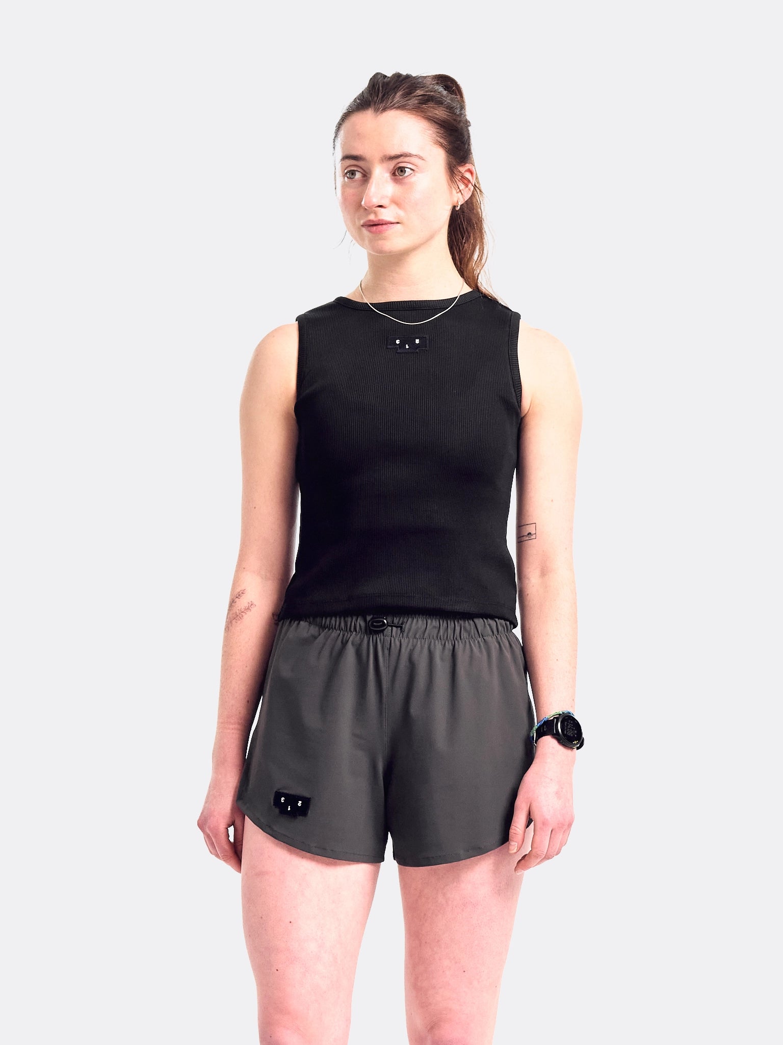 UNNA Womens Rib Tank Top Black