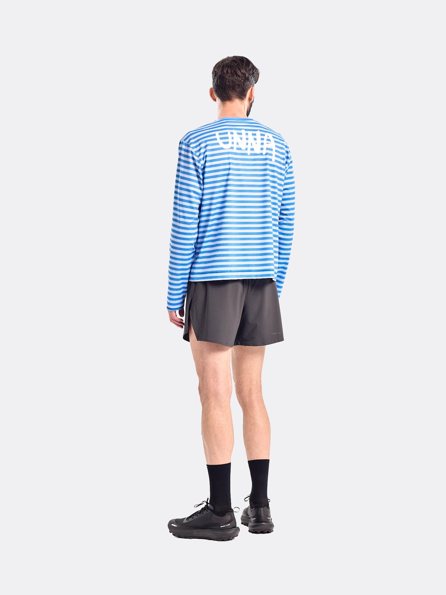 UNNA Mens Striped Long Sleeve T Shirt Business Blue