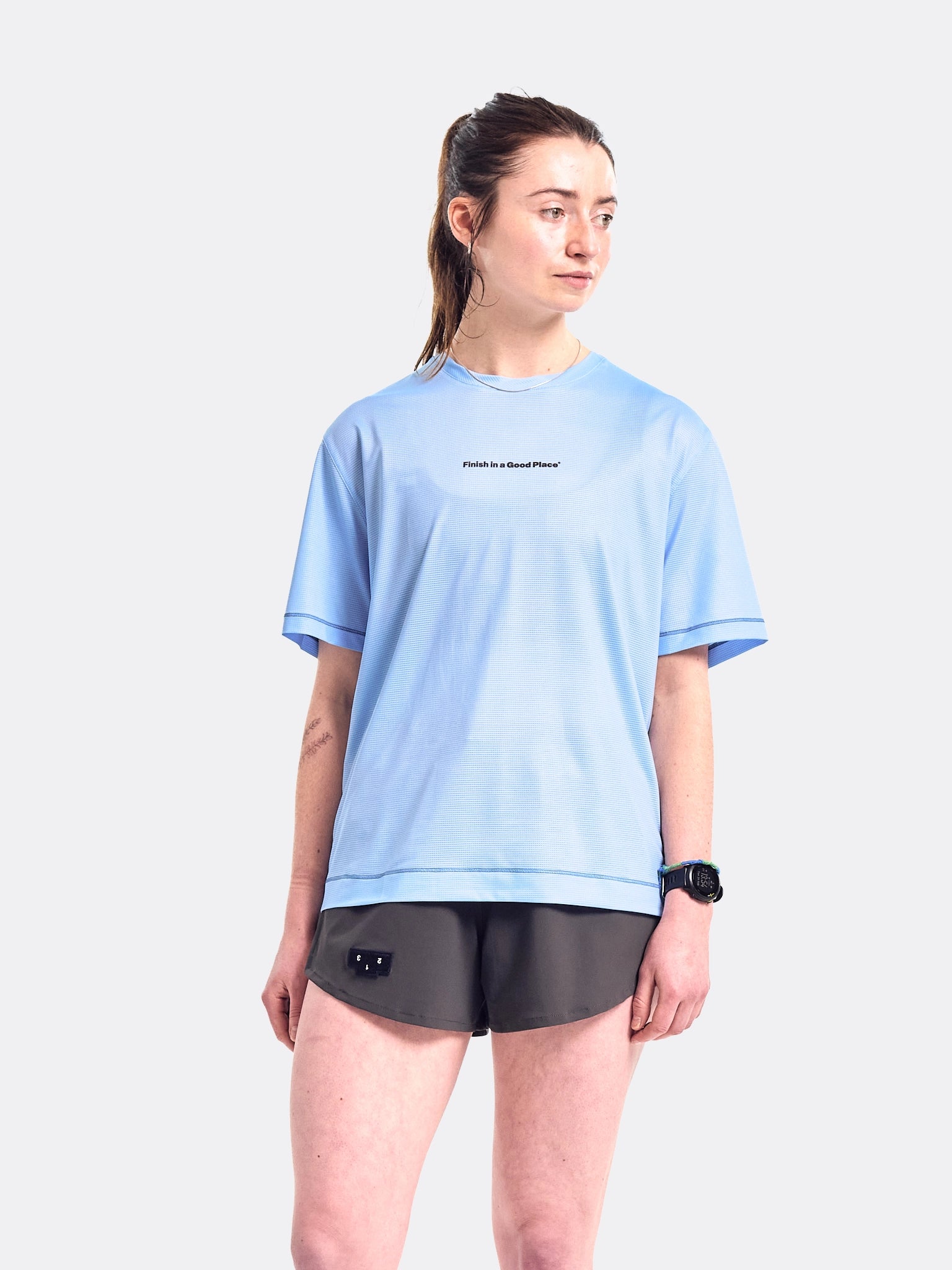 UNNA Unisex Wavy Tee Serenity Blue