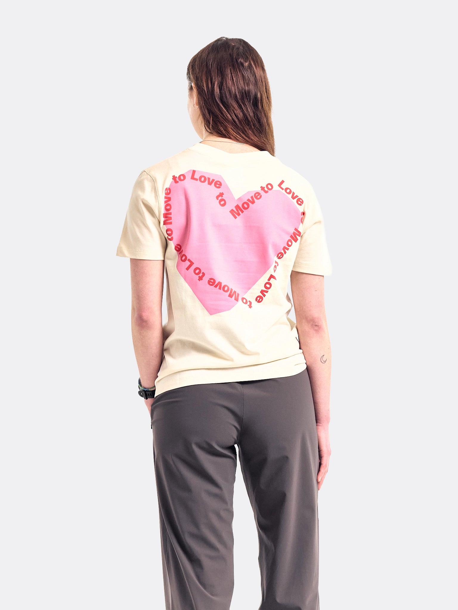 UNNA Womens Heart T Shirt Vanilla White