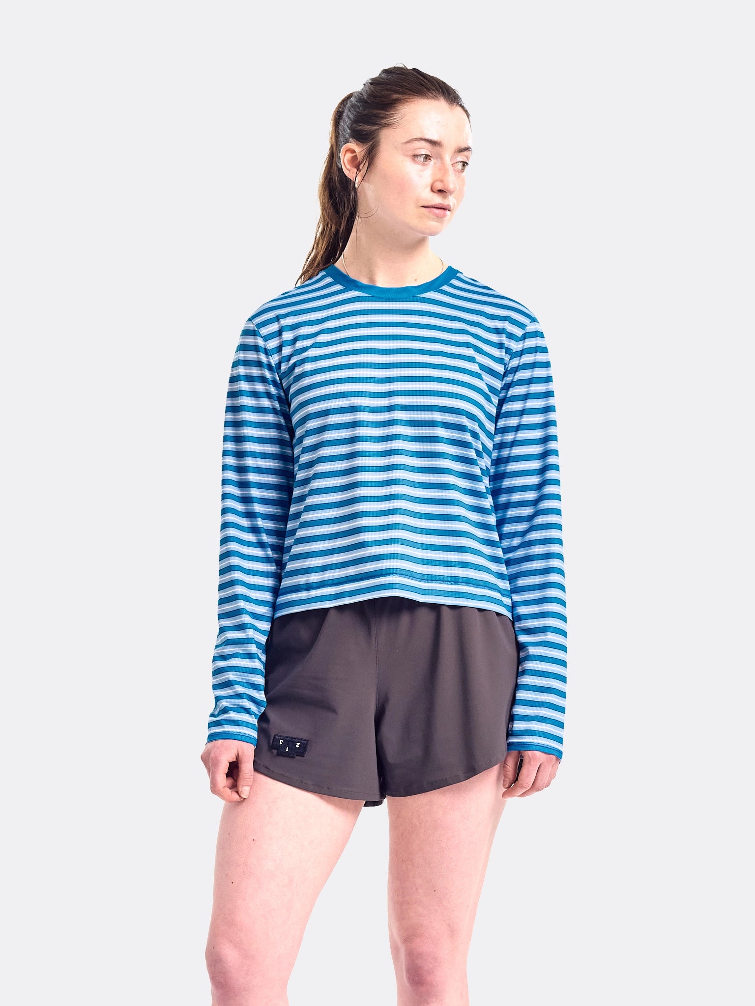 UNNA Womens Striped Long Sleeve T Shirt Business Blue