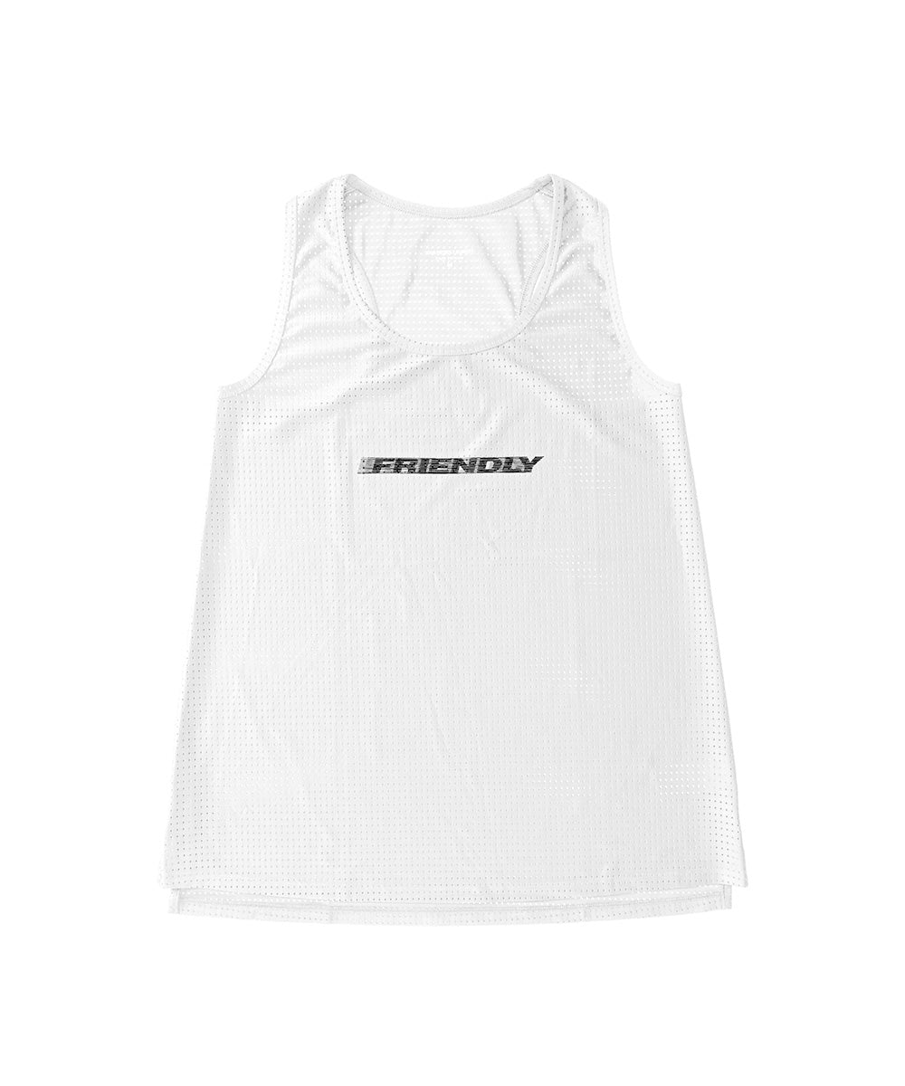 Womens Friendly Racing Singlet - Pearl/Black